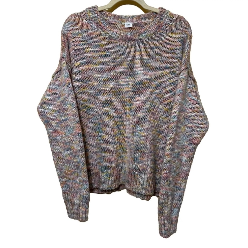 Gap Women’s M Colorful Knit Slouchy Crewneck Long Sleeve Sweater Oversized